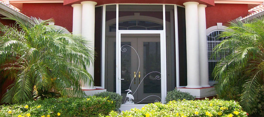 Florida Screened Front Entry With Key Lock
